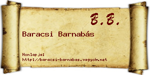 Baracsi Barnabás névjegykártya